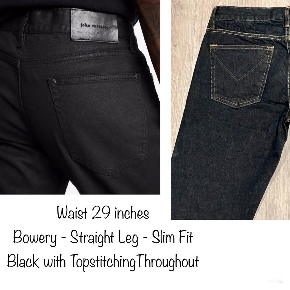 John Varvatos, 29” Waist, Men’s, Black Jeans, Straight Leg, Slim, Designer, NWT! - Picture 6 of 12